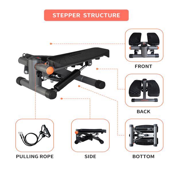 Mini Stepper With Resistance Band And LCD Display Screen